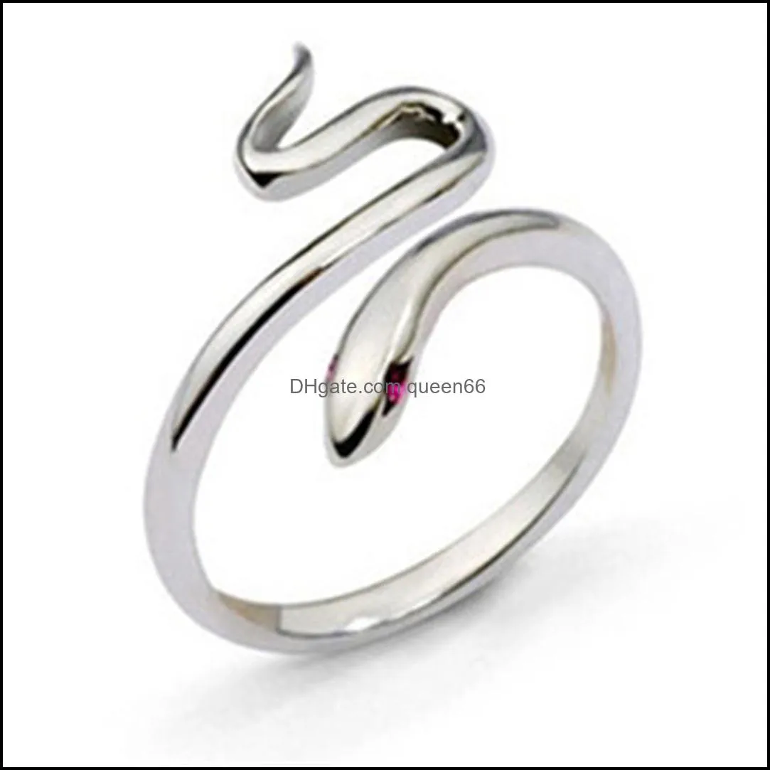 lovely snake rings open adjustable finger ring for women wedding fine jewelry girl gift simple engagement ring