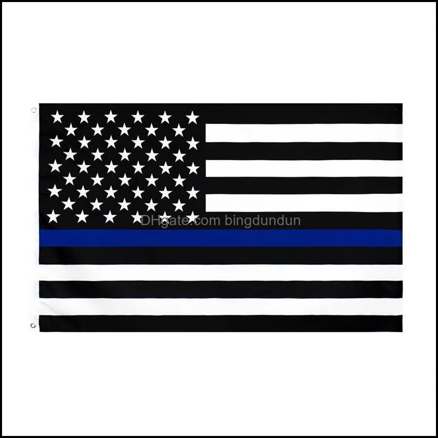 3x5fts 90cmx150cm law enforcement officers us american police thin blue line flag blueline usa police flags rrd8185