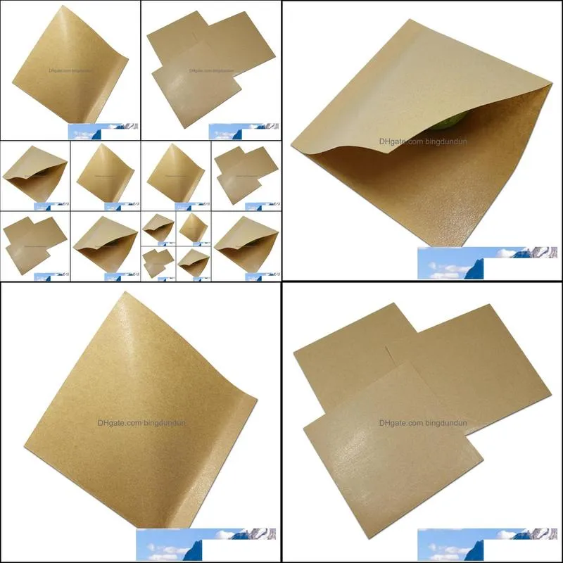 100pcs/lot 18x18cm brown antioil kraft paper package bags open top kraft paper oilproof pouch baking sandwich pack bags