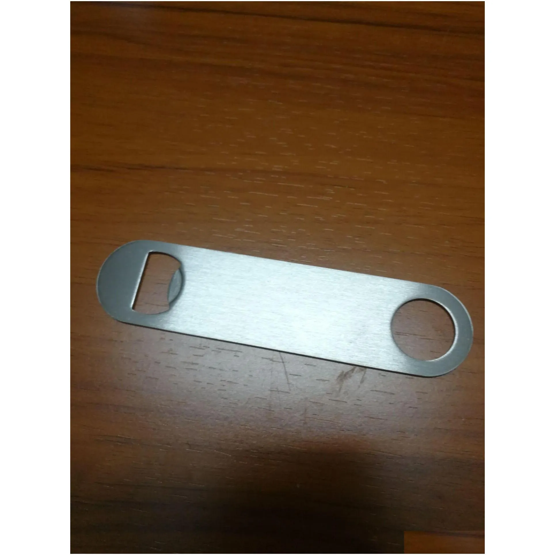 dhs shipping 50pcs heavy duty stainless steel flat bottle opener