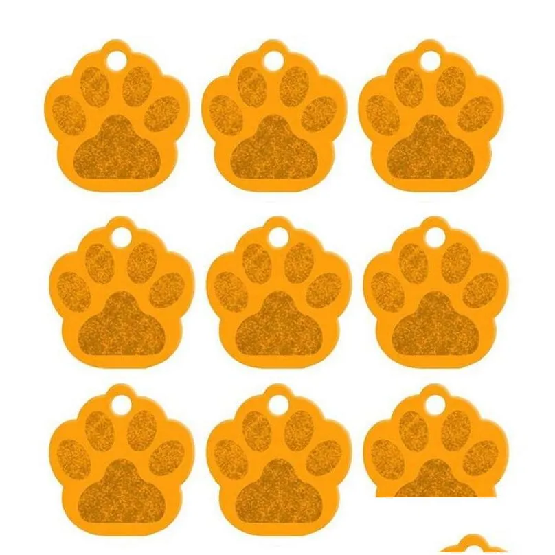 fashion paw shape pet id tag dog name address antilost puppy dog kitten aluminium alloy jewelry za5425