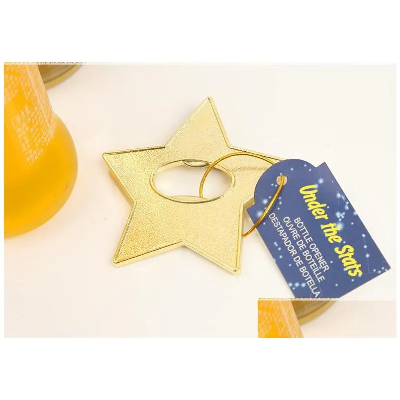 under the star gold star beer bottle opener party souvenir wedding favors gift and giveaways for guests sn1467