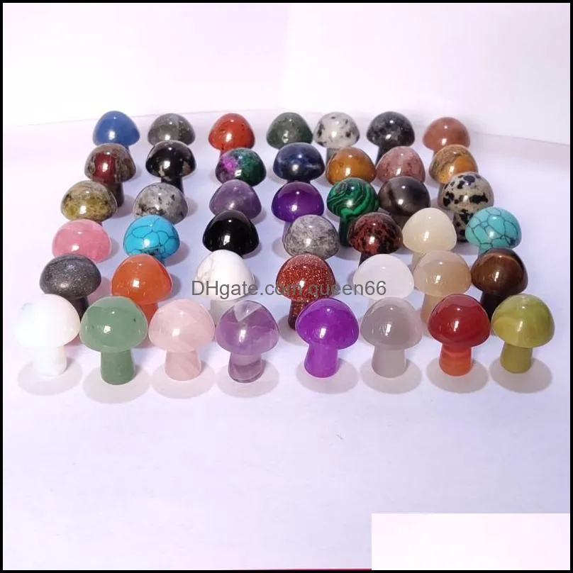 natural stone carved crystal mini mushroom healing reiki mineral statue crystal ornament home decor gift specific colors