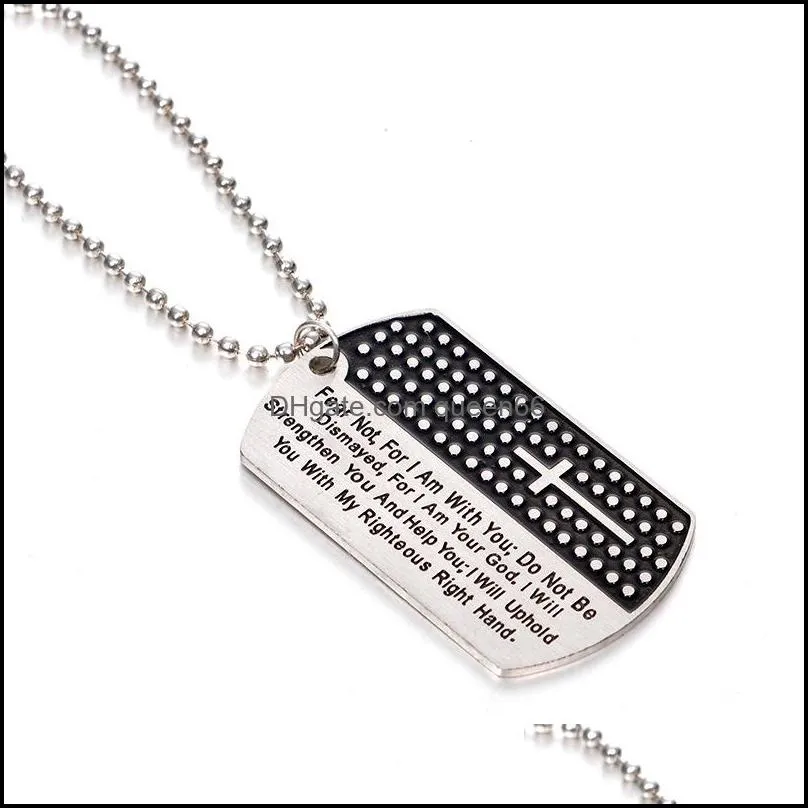 collares bible cross men necklace military dog tag 316l stainless steel necklace men jewelry religious bible verse necklace