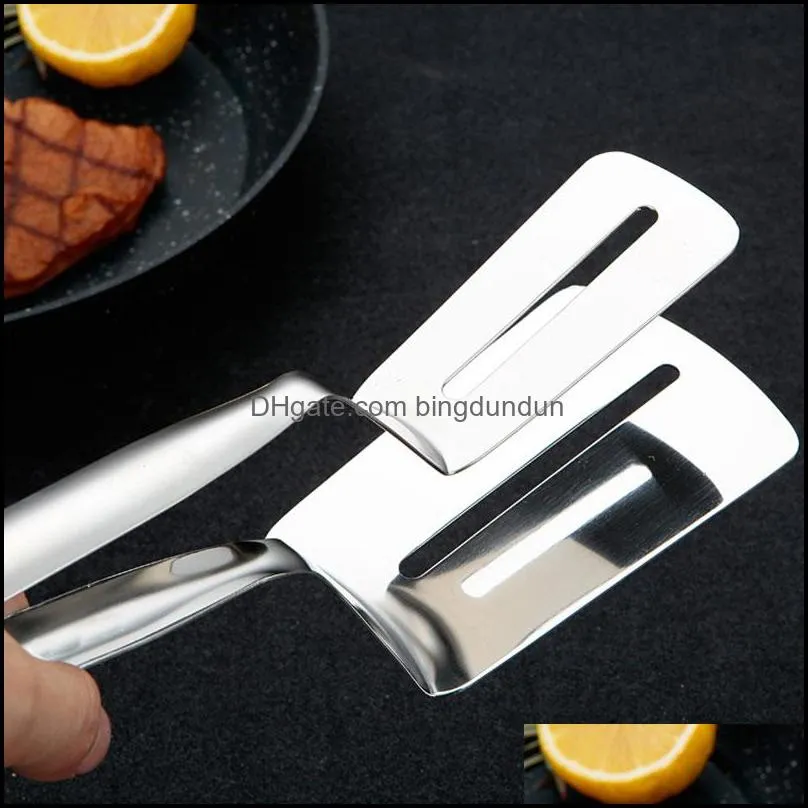 stainless steel kitchen bbq bread utensil barbecue tong fried fish steak clip shovel clamps meat vegetable meat clamp rrf14373