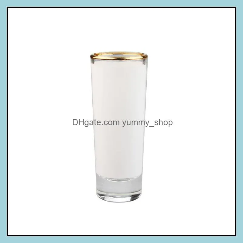 1.5oz 3oz sublimation glasses tumbler white golden wine glasses heat transfer frosted cup blank sublimation tumbler by sea