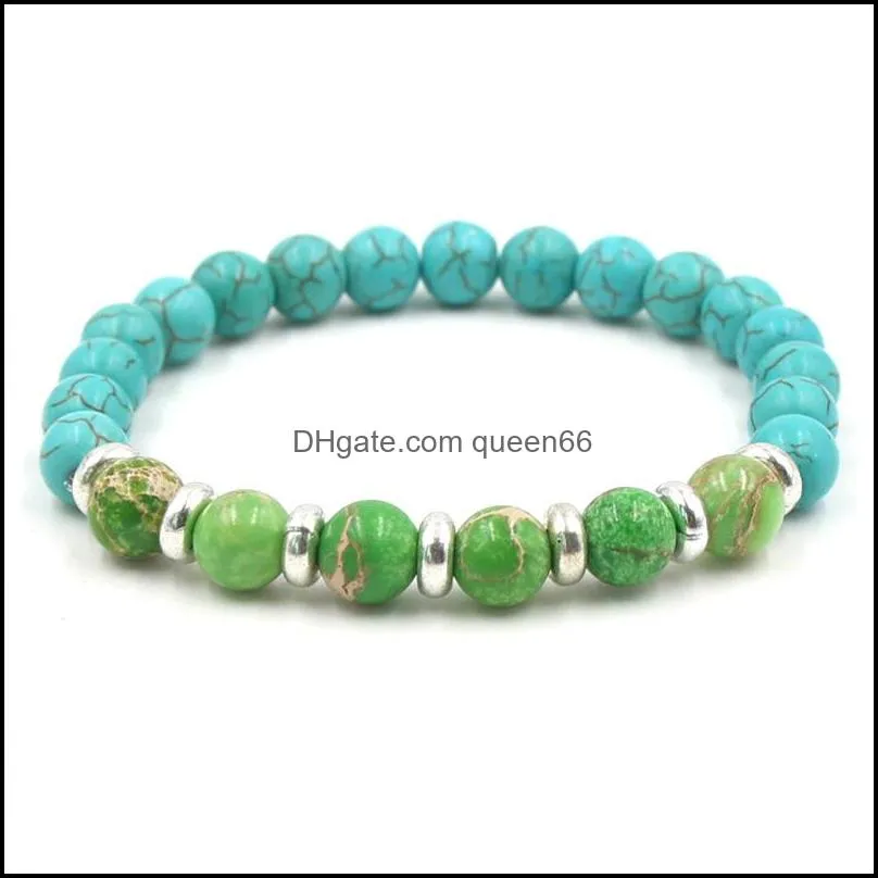 natural stones beads bracelet tiger eyes green blue emperor imperial stone bracelet men boho turquoises bracelets