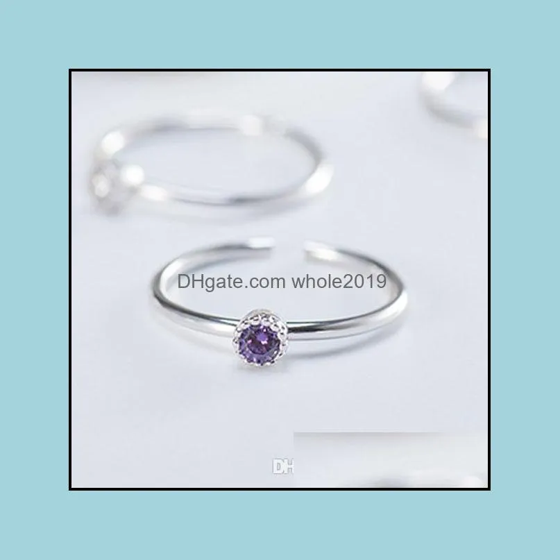 100 real 925 sterling silver open rings for women korean ol simple zircon finger ring fine jewelry christmas gifts ymr475