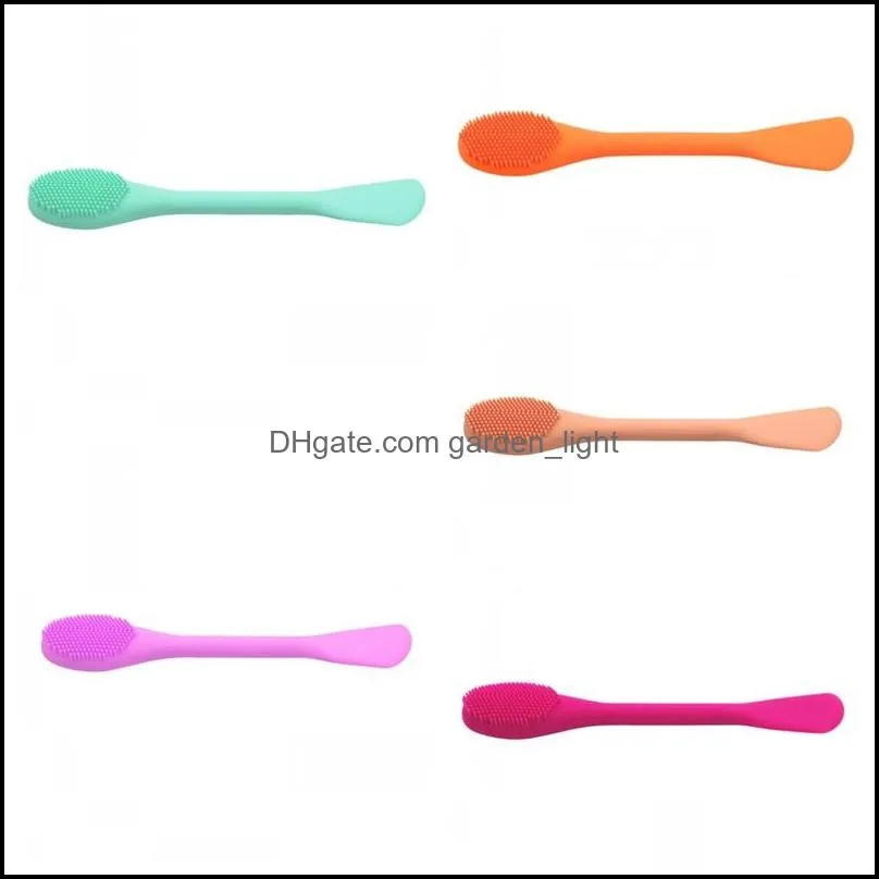 2020 new pattern silicone massage brush double head use facial mask clarisonic makeup brushes keep cool 4 3le d2