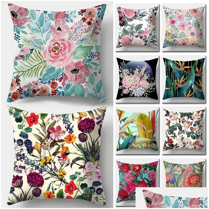 pillow case retro flower cushion cover floral pillows modern fashion livingroom decorative pillowcase throw sofa