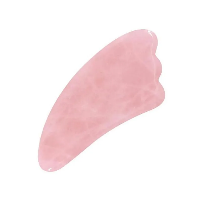 quality rose quartz pink jade guasha board natural stone scraper chinese gua sha pad