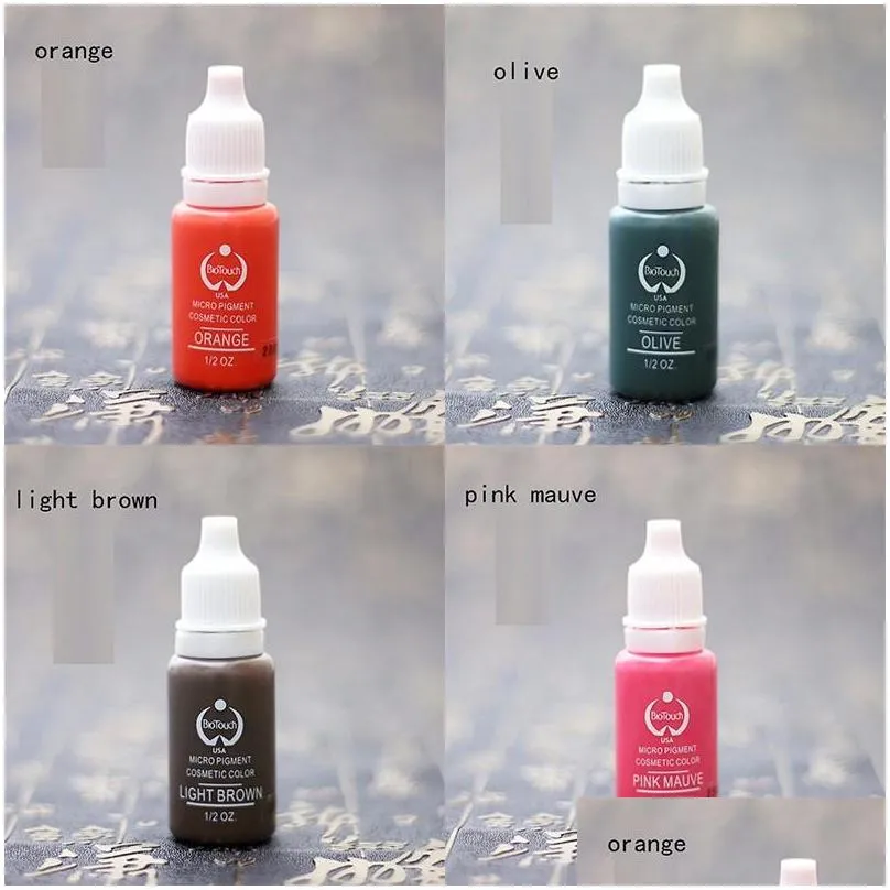 tattoo ink permanent makeup pigments 15ml cosmetic tattoo ink paint for eyebrow lip body 2pcs new 23 color