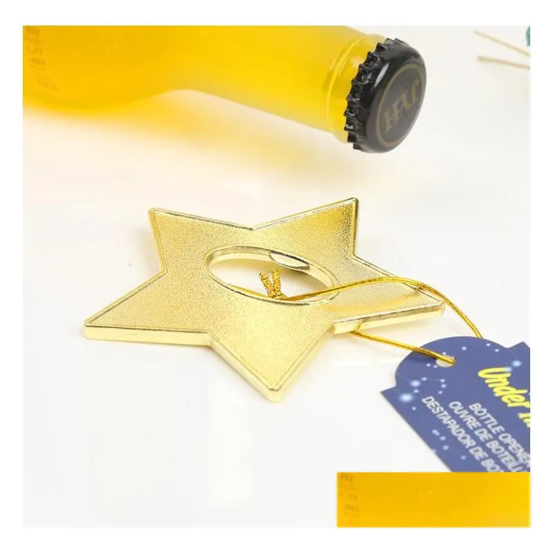 under the star gold star beer bottle opener party souvenir wedding favors gift and giveaways for guests sn1467