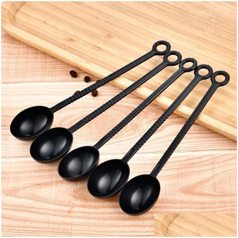 long handle measuring spoon foodgrade plastic spoon for bubble teatapioca boba pearls coffee stirring spoons wholesale lx4724