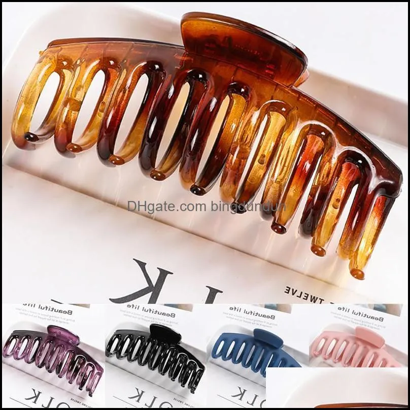 1pc korean solid big hair claws party favor elegant frosted acrylic hairclips hairpins barrette headwear for women girls hairs