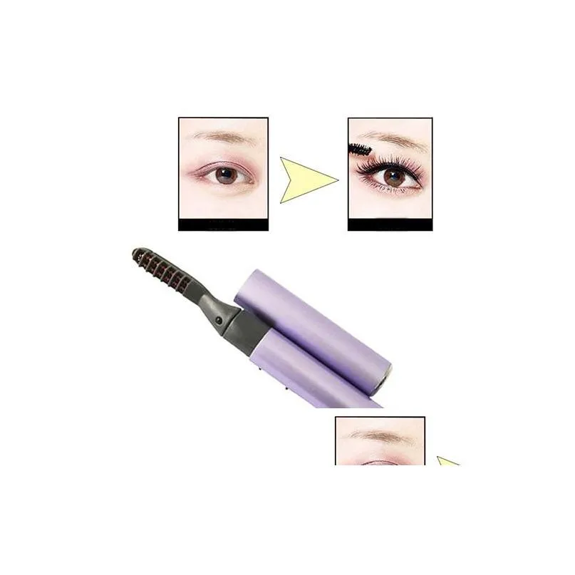 wholesale new mini pen style electric heated eyelash eye lashes curler long lasting makeup kit shipping