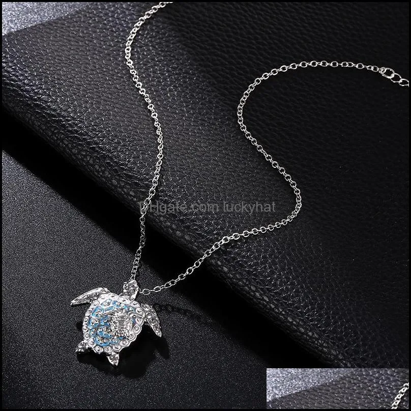 casual necklace for women zircon charm beach turtle necklaces sliver rose gold unique jewelry gift