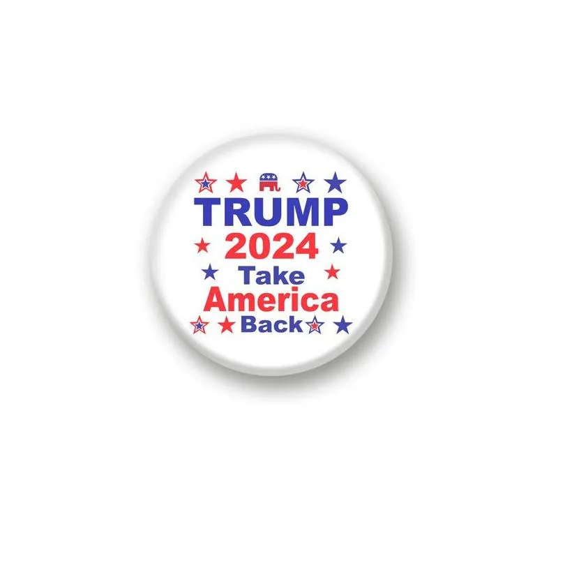 trump 2024 badge brooches pins party favor election supplies keep america great 1.73 inch