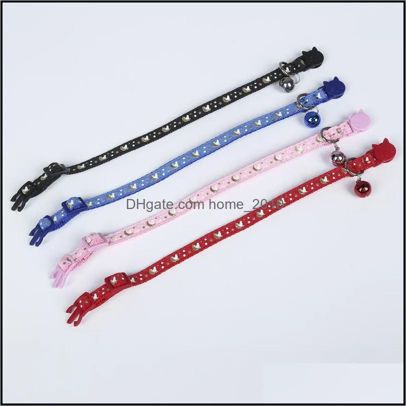 cute bell collars for cat teddy bomei dog cartoon funny footprint collar leads pet accessories animal goods