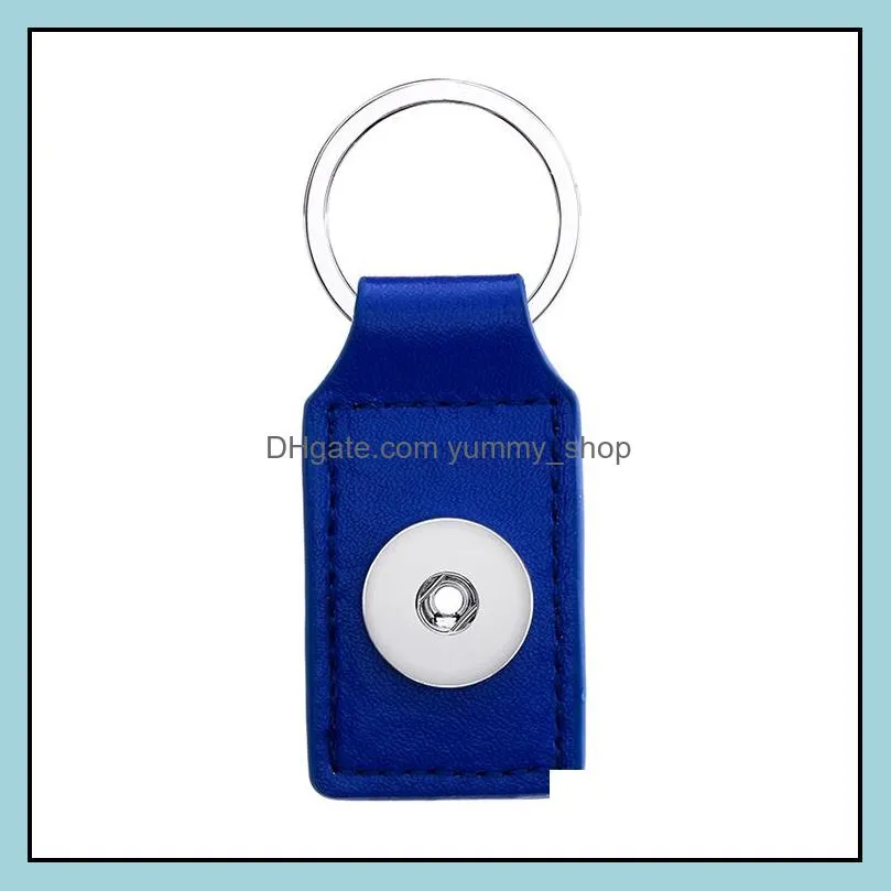 interchangeable ginger snap buttons key rings snaps jewelry square leather keychain fashion keychain