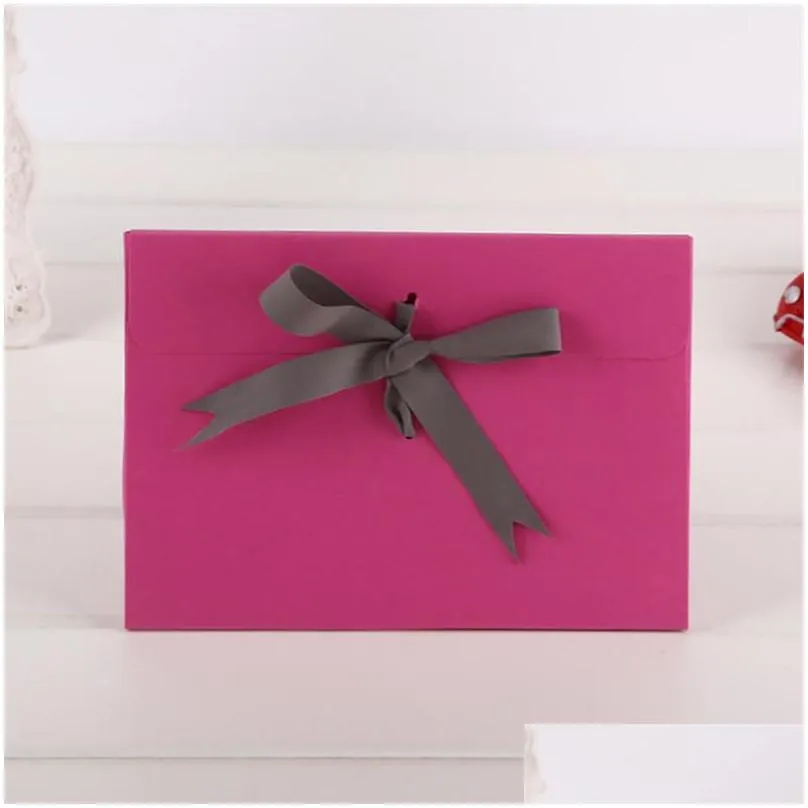 24x18x0.7cm bow envelope kraft paper pocket bag kerchief handkerchief silk scarf packing boxes envelope box lx0583