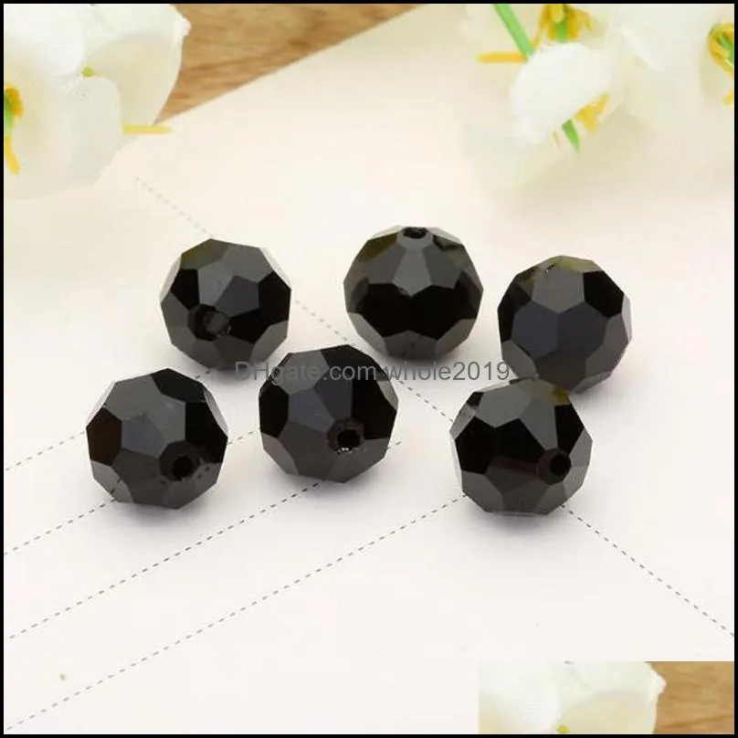 6mm ball faceted glass crystal spacer austria section crystal glass beads loose spacer round beads for jewelry making 17colors