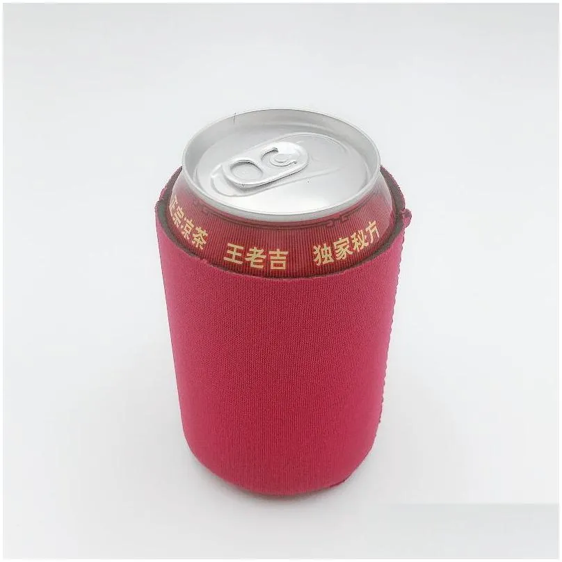 many colors blank neoprene foldable stubby holders beer cooler bags for wine food cans cover epacket