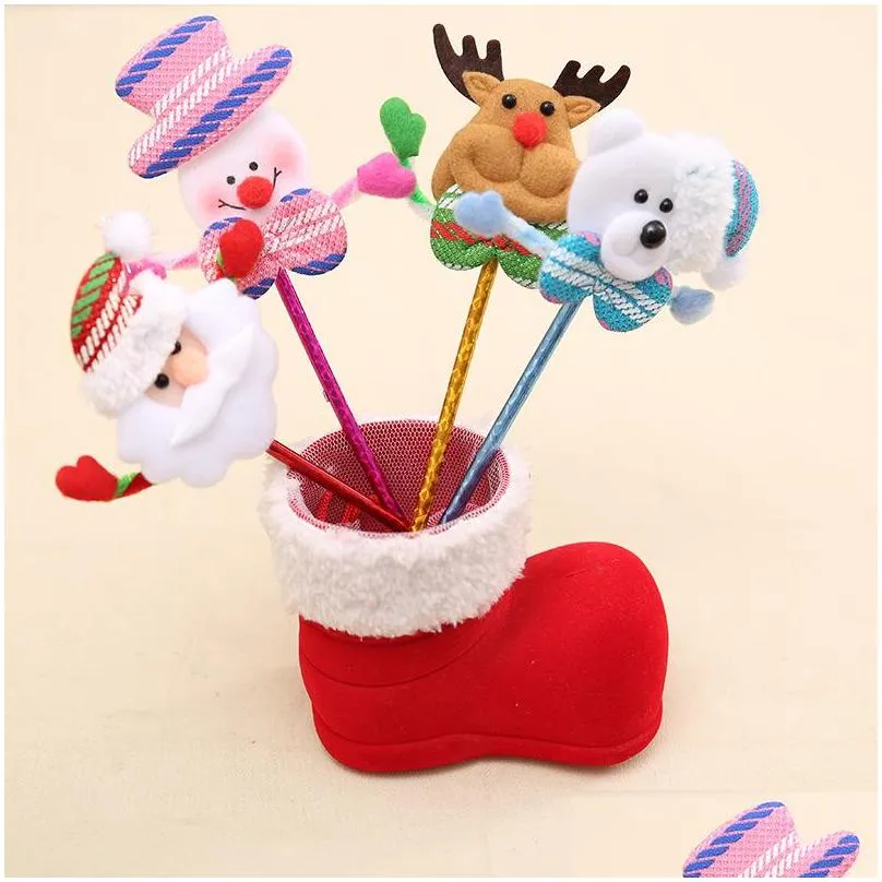 christmas cartoon pen santa claus/snowman/bear/elk xmas tree ornaments childrens gifts christmas decorations dhs