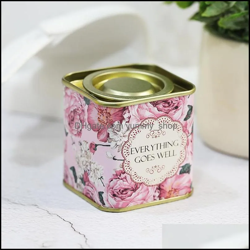 new metal portable vintage tea tins lids container gifts wrap boxes for wedding birthday company gift package rrf13272