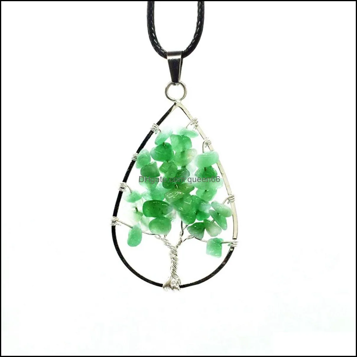 tree of life birthstone sterling silver pendant jewelry natural healing crystals quartz necklace for unisex