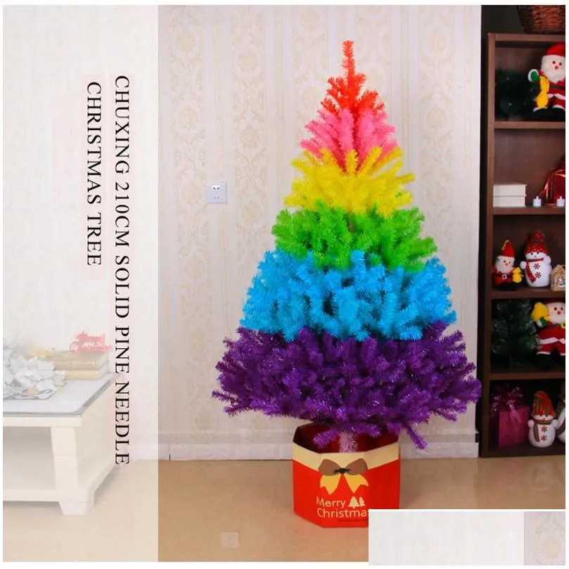 christmas decorations 2021 arrival rainbow color tree festival decoration creative home ornaments living room