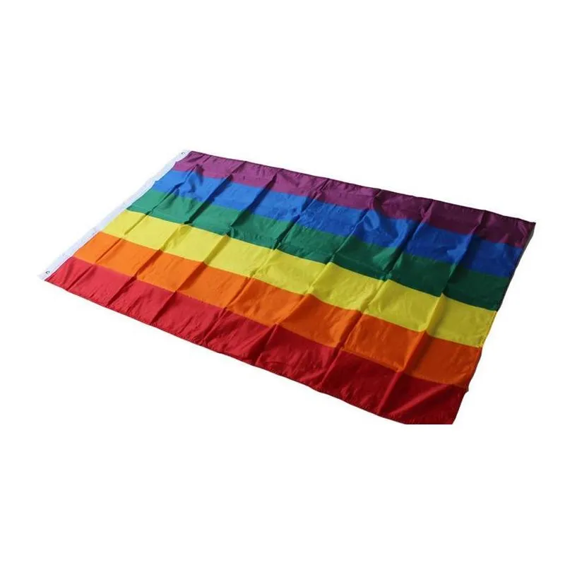 rainbow flag 3x5ft 90x150cm lesbian gay pride polyester lgbt flag banner polyester colorful rainbow flag for decoration 3 x 5ft