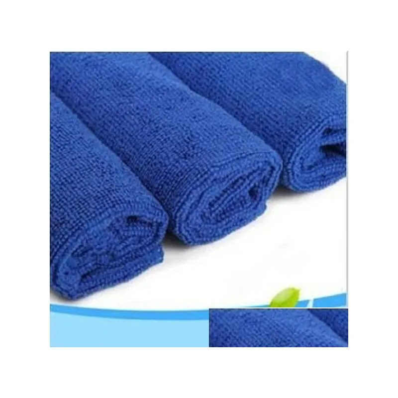 30x30cm blue soft microfiber cleaning towel for car washing cloth auto care square home bathroom kitchen detergency towels wa1606