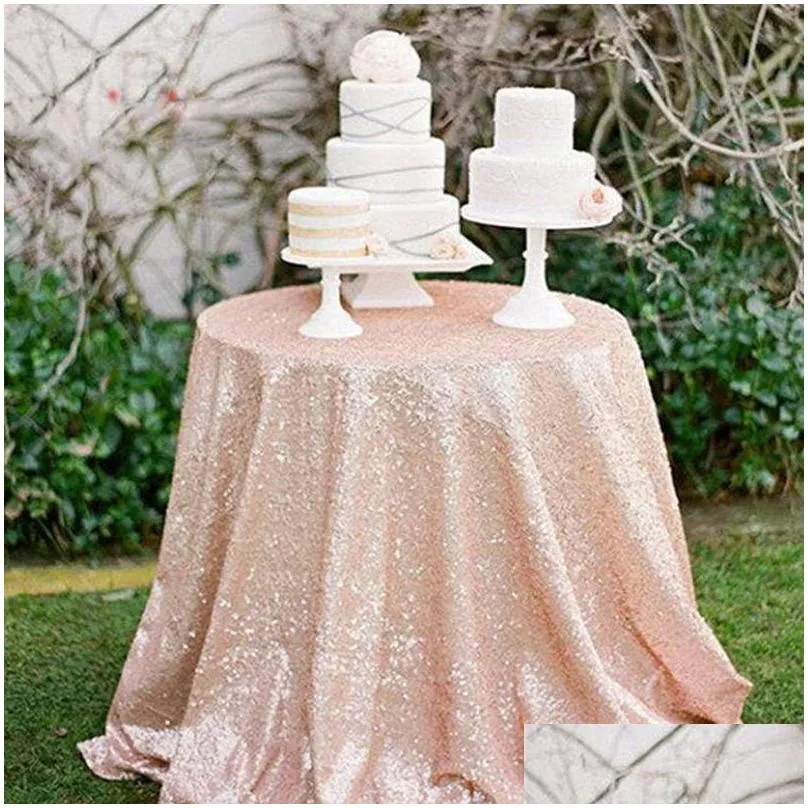 party decoration sparkly tablecloths glitter sequin tablecloth rose gold table cloth wedding banquet home accessories