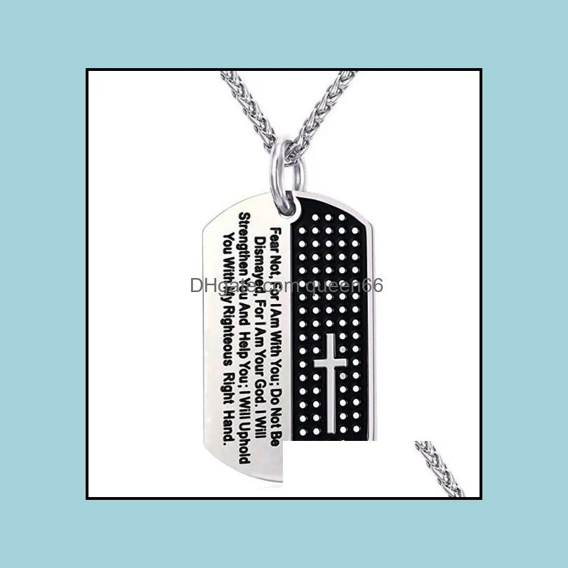 collares bible cross men necklace military dog tag 316l stainless steel necklace men jewelry religious bible verse necklace