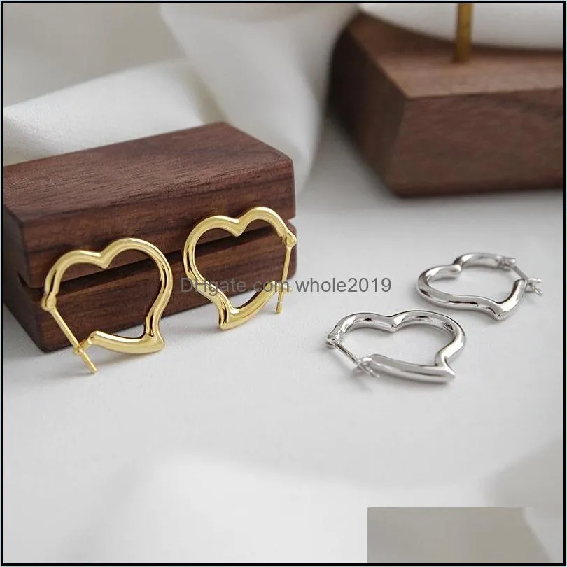 100 genuine 925 sterling silver earring brinco korean trendy love heart hoop earrings for women fine jewelry gifts yme481