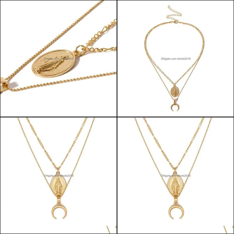 pretty multilayer necklaces pendants chic charm choker necklace bohemian jewelry wholesale color gold chains necklaces