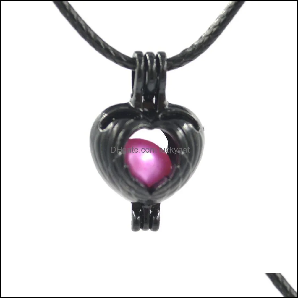 2019 popular shipping mix styles black pearl cage pendant opening cages locket charm for jewelry diy