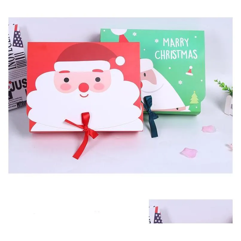 christmas eve gift boxes xmas candy large box santa claus paper gift boxes case design printed packing box activity decorations sn4767
