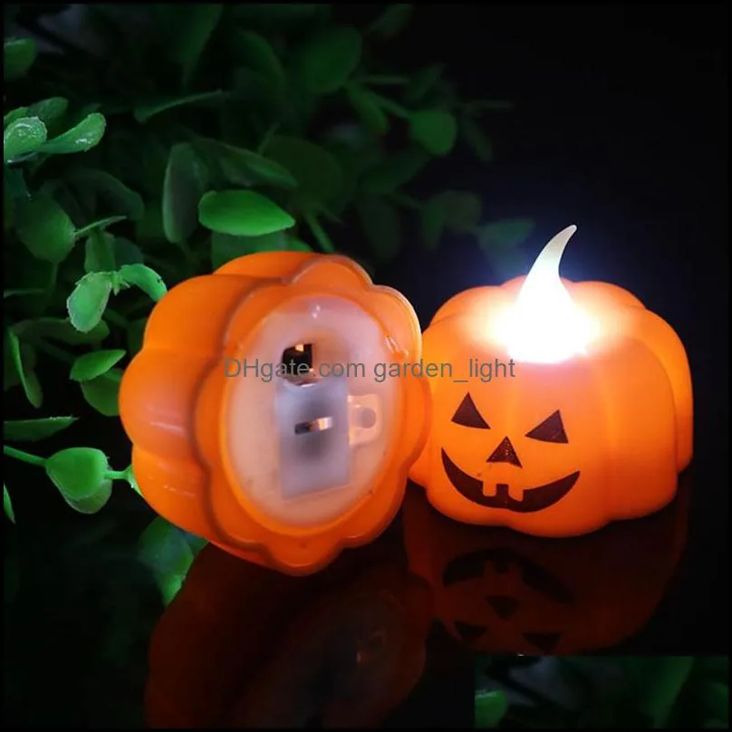 2019 new pumpkin electric candle light halloween party decoration mini candle lantern warm white halloween home decoration vt0546