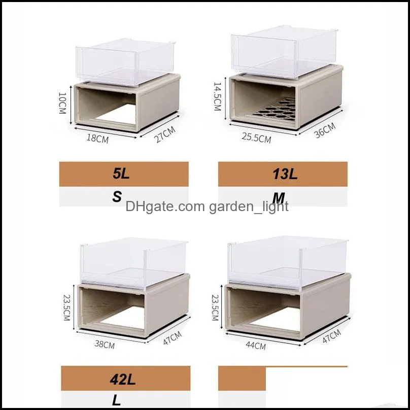 plastic storage box organizer home bedroom large capacity grocery organizer thicken drawer portable stackable file storage cabinet