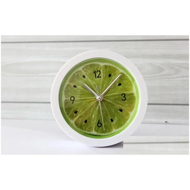 2017 new style rural cool lemon fruit alarm clock modern minimalist desktop clocks lazy watch clock shipping za2865