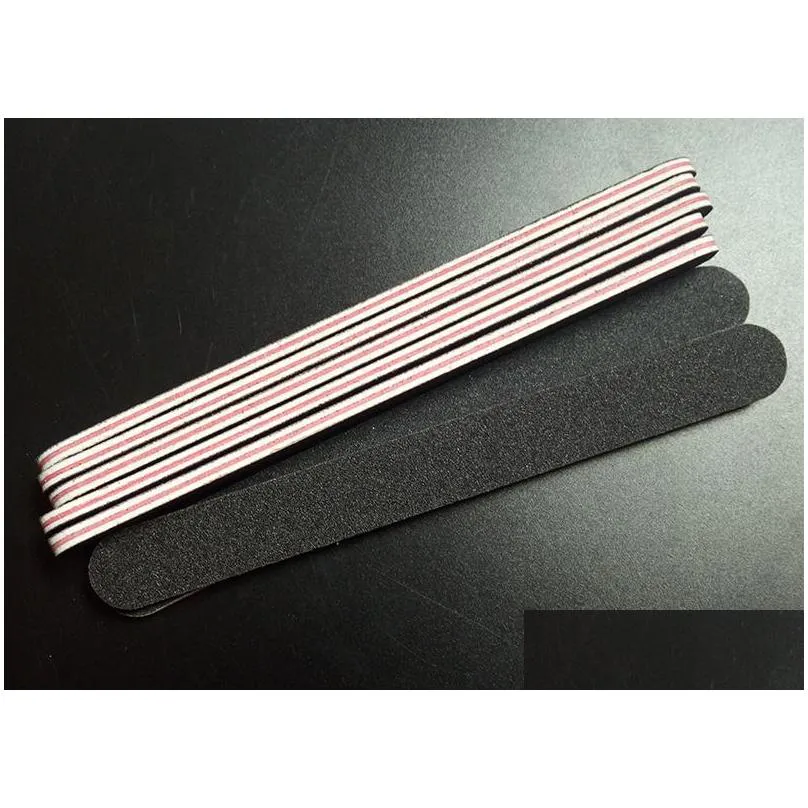 wholesale 5pcs/set black sandpaper with red heart nail file 180/240 professional art nail file grit for manicure natural nails 