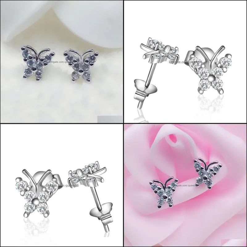 pretty silver earrings imitation jewelry beautiful novel pentagram plated women jewelry butterfly earrings