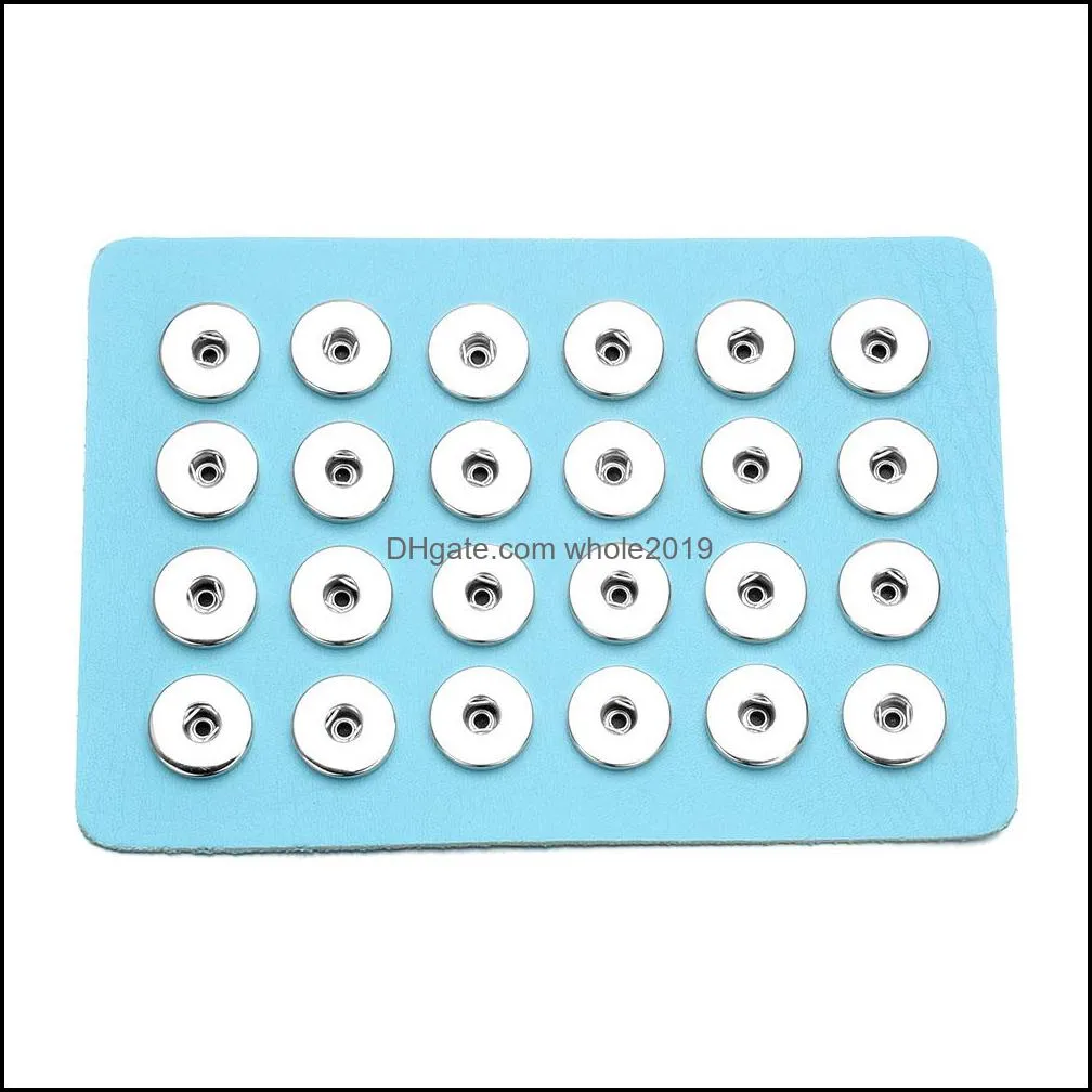 pu leather 18mm 12mm snap button display for 24pcs snaps storage jewelry soft displays holder