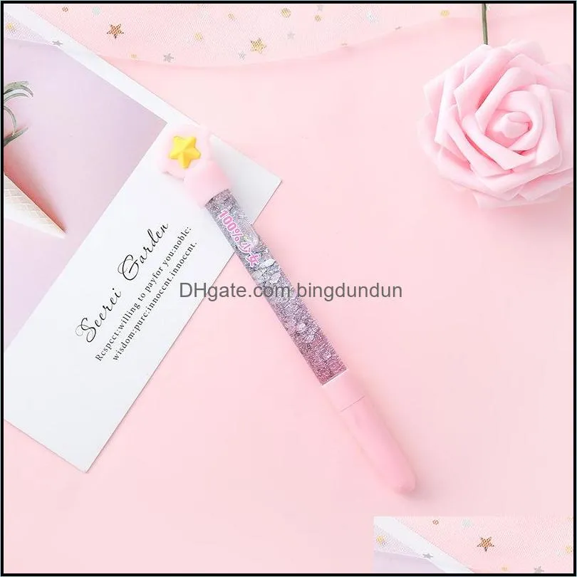 neutral pen lovely star scepter quicksand creative girl magic stick stationery school students use 0.5mm black office signature