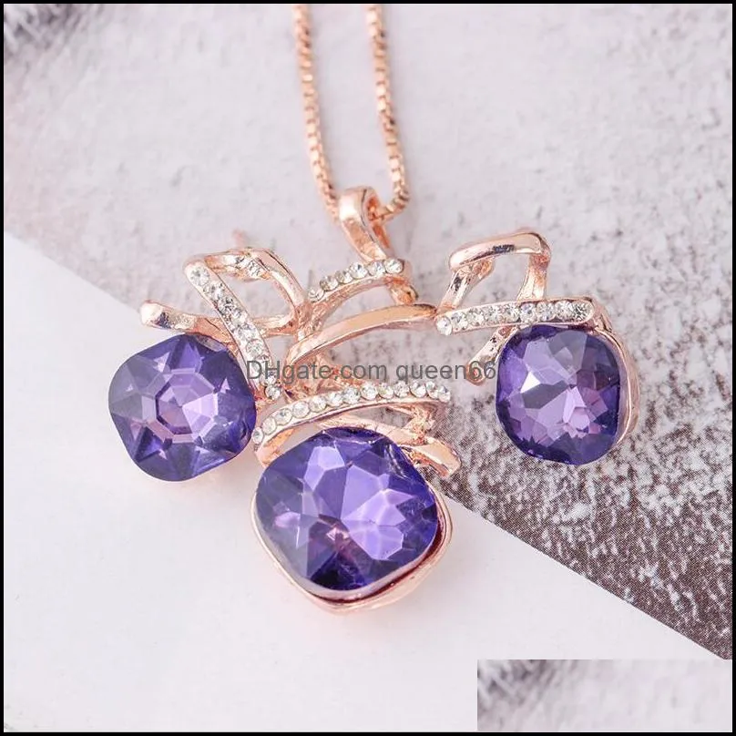 geometric crystal jewelry sets spiral necklace earrings engagement wedding jewelry set set bridal jewelry set