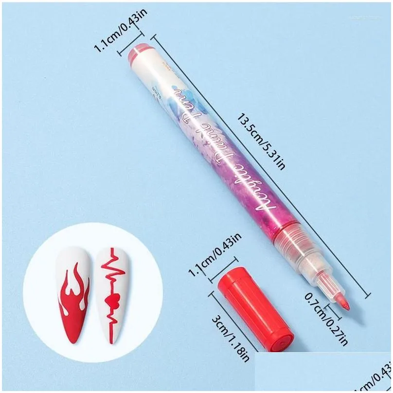 nail art kits pen set 0.7mm tip 12 colors 3d doodle pens diy makeup supply graffiti kit for natural nails flower