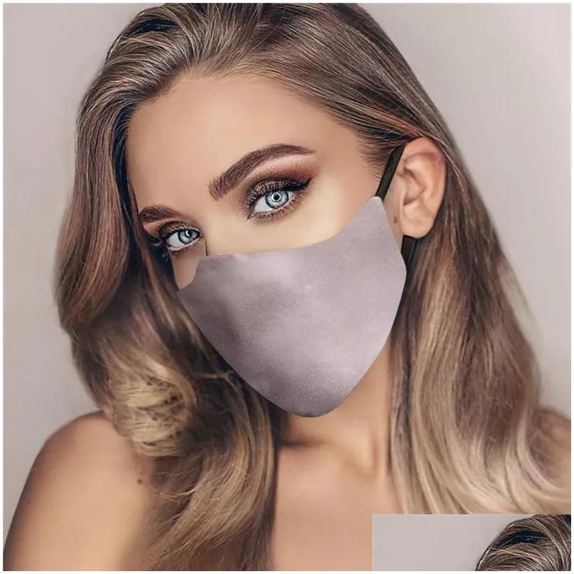 9 colors silk masks fashion women face mask sunscreen breathable 2layer silks reusable and washable