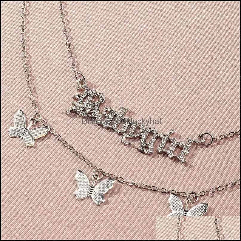 bohemian cute babygirl letters butterfly choker necklace for women gold silver color clavicle chain fashion female choker jewelry